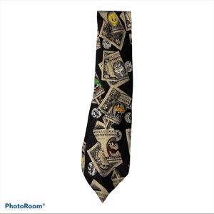Looney Tunes 100% Silk Tie 58” Bugs Daffy Taz